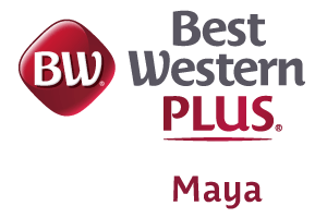 Best Western Plus Maya Logo White Header